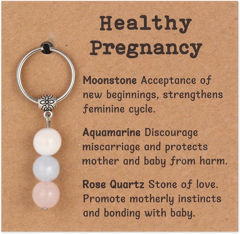 Drogomen Store Healing Crystal Keychain Gift for New Beginnings Calming Anxiety Luck Protection Natural Gemstone Keychain for Women - Image 1